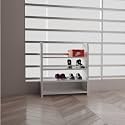 flux 4-Tier Wooden Shoe Rack and Storage Organizer, Eco-Friendly Particle Board with Laminate Finish, Multipurpose Shelf for Home, Office, Cafe – 50x20x60 cm, White