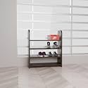 flux 4-Tier Wooden Shoe Rack, Medium Size, Particleboard with Laminate Finish, Freestanding Storage Shelf for Home, Living Room, Kitchen, or Office, 50x20x60 cm, Brown