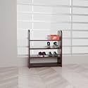 flux Elegance 4-Tier Shoe Rack Red, Particle Board with Laminate Finish, Multipurpose Storage Organizer, 50x20x60 cm, Durable Wooden Shelf for Shoes and Home Storage