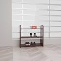 flux Elegance Three-Tier Shoe Rack Red 50x20x50 cm Heavy Duty Particle Board with Laminate Finish Multipurpose Storage Organizer Durable Wooden Shelf for Home Office Classroom
