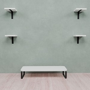 flux multi-functional monitor stand amp 41 speaker stand combo - ergonomic desk organizer for improved posture desktop organizer laptop stand space saving for living room office white