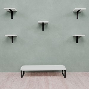 flux multi-functional monitor stand amp 51 speaker stand combo - ergonomic desk organizer for improved posture desktop organizer laptop stand space saving for living room office white