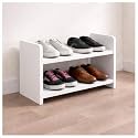 flux White Two-Tier Shoe Rack 50x20x31.5 cm | Particleboard with Laminate Finish | Space-Saving Organizer Shelf with Two Shelves for Home Office Kitchen Laundry Storage [DO IT Yourself (DIY)]