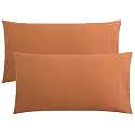 FLXXIE 2-Pack Microfiber King Pillow Cases, Envelope Closure, Tan
