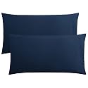FLXXIE 2-Pack Microfiber King Pillow Cases, Envelope Closure, Navy