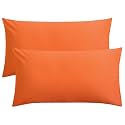 FLXXIE 2-Pack Microfiber King Pillow Cases, Envelope Closure, Orange