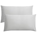 FLXXIE 2-Pack Microfiber King Pillow Cases, Envelope Closure, Light Grey