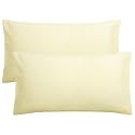 FLXXIE 2-Pack Microfiber King Pillow Cases, Envelope Closure, Cream Yellow