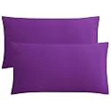 FLXXIE 2-Pack Microfiber King Pillow Cases, Envelope Closure, Purple