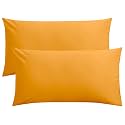 FLXXIE 2-Pack Microfiber King Pillow Cases, Envelope Closure, Ginger Yellow