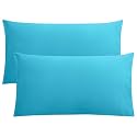 FLXXIE 2-Pack Microfiber King Pillow Cases, Envelope Closure, Blue