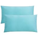FLXXIE 2-Pack Microfiber King Pillow Cases, Envelope Closure, Aqua