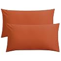 FLXXIE 2-Pack Microfiber King Pillow Cases, Envelope Closure, Burnt Orange