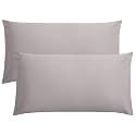 FLXXIE 2-Pack Microfiber King Pillow Cases, Envelope Closure, Smoky Grey