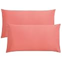 FLXXIE 2-Pack Microfiber King Pillow Cases, Envelope Closure, Coral