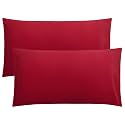 FLXXIE 2-Pack Microfiber King Pillow Cases, Envelope Closure, Wine Red
