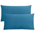 FLXXIE 2-Pack Microfiber King Pillow Cases, Envelope Closure, Teal