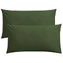 FLXXIE 2-Pack Microfiber King Pillow Cases, Envelope Closure, Olive Green