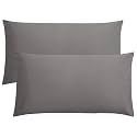 FLXXIE 2-Pack Microfiber King Pillow Cases, Envelope Closure, Dark Grey