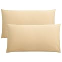FLXXIE 2-Pack Microfiber King Pillow Cases, Envelope Closure, Light Taupe