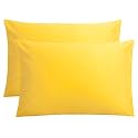 FLXXIE 2-Pack Microfiber Queen Pillow Cases, Envelope Closure, Yellow
