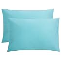 FLXXIE 2-Pack Microfiber Queen Pillow Cases, Envelope Closure, Aqua