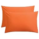 FLXXIE 2-Pack Microfiber Queen Pillow Cases, Envelope Closure, Orange