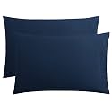 FLXXIE 2-Pack Microfiber Queen Pillow Cases, Envelope Closure, Navy