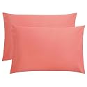 FLXXIE 2-Pack Microfiber Queen Pillow Cases, Envelope Closure, Coral