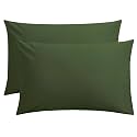FLXXIE 2-Pack Microfiber Queen Pillow Cases, Envelope Closure, Olive Green