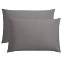FLXXIE 2-Pack Microfiber Queen Pillow Cases, Envelope Closure, Dark Grey