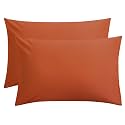 FLXXIE 2-Pack Microfiber Queen Pillow Cases, Envelope Closure, Burnt Orange