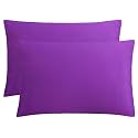 FLXXIE 2-Pack Microfiber Queen Pillow Cases, Envelope Closure, Purple