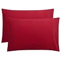 FLXXIE 2-Pack Microfiber Queen Pillow Cases, Envelope Closure, Wine Red