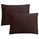 FLXXIE 2-Pack Microfiber Standard Pillow Cases, Envelope Style, Dark Brown