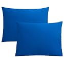 FLXXIE 2-Pack Microfiber Standard Pillow Cases, Envelope Style, Royal Blue