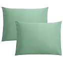 FLXXIE 2-Pack Microfiber Standard Pillow Cases, Envelope Style, Sea Green