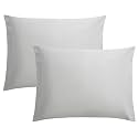 FLXXIE 2-Pack Microfiber Standard Pillow Cases, Envelope Style, Light Grey