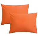 FLXXIE 2-Pack Microfiber Standard Pillow Cases, Envelope Style, Orange