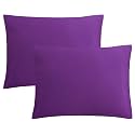 FLXXIE 2-Pack Microfiber Standard Pillow Cases, Envelope Style, Purple