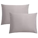 FLXXIE 2-Pack Microfiber Standard Pillow Cases, Envelope Style, Smoky Grey