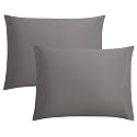 FLXXIE 2-Pack Microfiber Standard Pillow Cases, Envelope Style, Dark Grey