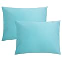 FLXXIE 2-Pack Microfiber Standard Pillow Cases, Envelope Style, Aqua