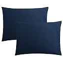 FLXXIE 2-Pack Microfiber Standard Pillow Cases, Envelope Style, Navy