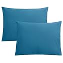 FLXXIE 2-Pack Microfiber Standard Pillow Cases, Envelope-Style, Teal