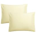 FLXXIE 2-Pack Microfiber Standard Pillowcases, Envelope Style, Cream Yellow