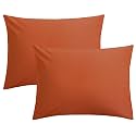 FLXXIE 2-Pack Microfiber Standard Pillowcases, Envelope Style, Burnt Orange