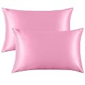 FLXXIE 2 Pack 14 x 20 Inch Satin Toddler Pillowcases, Pink