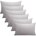 FLXXIE 6 Pack Microfiber Queen Pillowcases, Envelope Closure, Smoky Grey