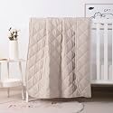 FLXXIE 39x47 Inch Down Alternative Toddler Comforter, Light Taupe